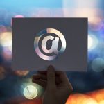 Email network communication perforated paper at sign